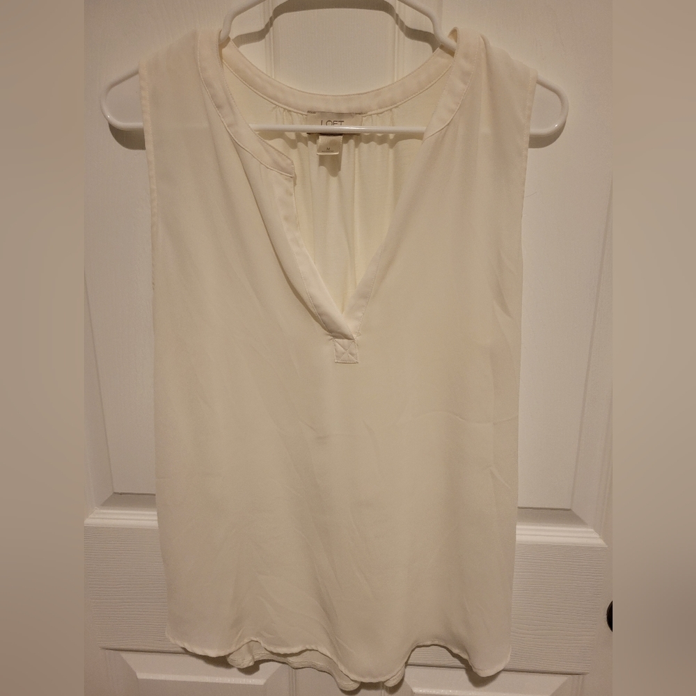Loft Outlet Sleeveless Women's Cream Tank size medium